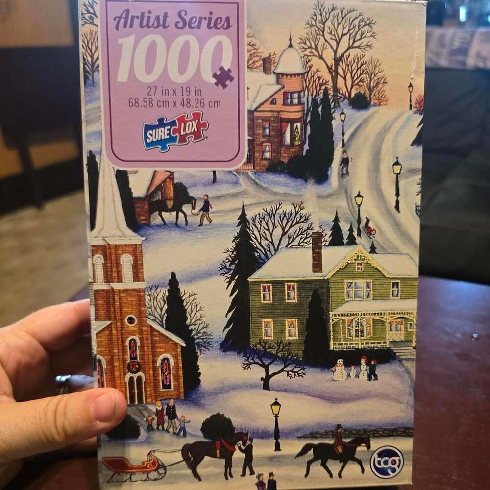 Sure-Lox Artist Series Winter Village 1000 Piece Jigsaw Puzzle